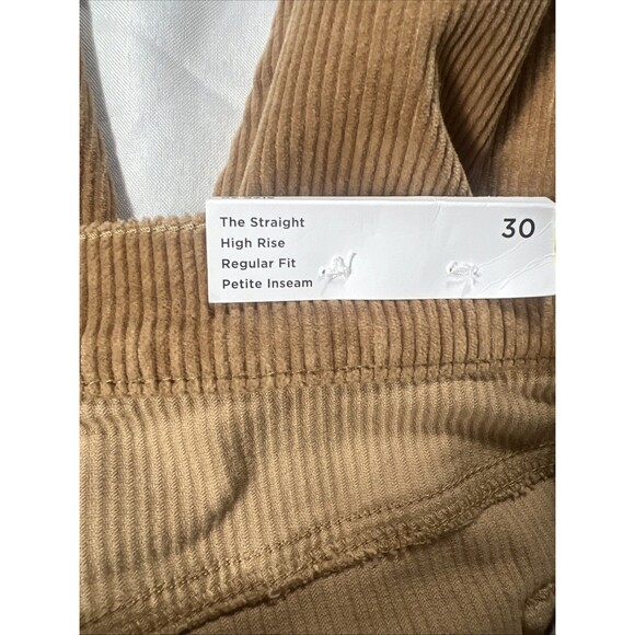 NWT LOFT The Straight High Rise Tan Brown Corduroy Pants Petite Womens Size 30 - Picture 8 of 14